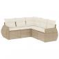 Preview: 5-tlg. Garten-Sofagarnitur mit Kissen Beige Poly Rattan