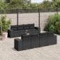 Preview: ARDEBO.de - 9-tlg. Garten-Sofagarnitur mit Kissen Schwarz Poly Rattan