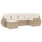 Preview: 6-tlg. Garten-Sofagarnitur mit Kissen Beige Poly Rattan