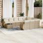 Preview: ARDEBO.de - 11-tlg. Garten-Sofagarnitur mit Kissen Beige Poly Rattan