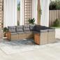 Preview: ARDEBO.de - 8-tlg. Garten-Sofagarnitur mit Kissen Beige Poly Rattan