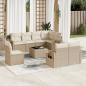 Preview: ARDEBO.de - 9-tlg. Garten-Sofagarnitur mit Kissen Beige Poly Rattan