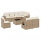 Preview: 9-tlg. Garten-Sofagarnitur mit Kissen Beige Poly Rattan