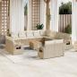 Preview: ARDEBO.de - 14-tlg. Garten-Sofagarnitur mit Kissen Beige Poly Rattan