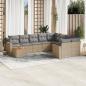 Preview: ARDEBO.de - 10-tlg. Garten-Sofagarnitur mit Kissen Beige Poly Rattan