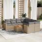 Preview: ARDEBO.de - 9-tlg. Garten-Sofagarnitur mit Kissen Beige Poly Rattan