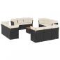 Preview: 13-tlg. Garten-Sofagarnitur mit Kissen Schwarz Poly Rattan