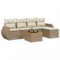 Preview: 6-tlg. Garten-Sofagarnitur mit Kissen Beige Poly Rattan