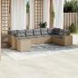 Preview: ARDEBO.de - 10-tlg. Garten-Sofagarnitur mit Kissen Beige Poly Rattan