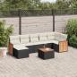 Preview: ARDEBO.de - 8-tlg. Garten-Sofagarnitur mit Kissen Schwarz Poly Rattan