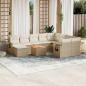 Preview: ARDEBO.de - 11-tlg. Garten-Sofagarnitur mit Kissen Beige Poly Rattan