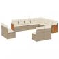 Preview: 12-tlg. Garten-Sofagarnitur mit Kissen Beige Poly Rattan