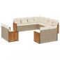 Preview: 11-tlg. Garten-Sofagarnitur mit Kissen Beige Poly Rattan