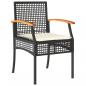 Preview: 5-tlg. Garten-Essgruppe mit Kissen Schwarz Poly Rattan