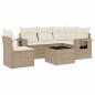 Preview: 6-tlg. Garten-Sofagarnitur mit Kissen Beige Poly Rattan