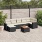 Preview: ARDEBO.de - 8-tlg. Garten-Sofagarnitur mit Kissen Schwarz Poly Rattan