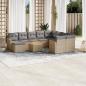 Preview: ARDEBO.de - 11-tlg. Garten-Sofagarnitur mit Kissen Beige Poly Rattan