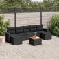 Preview: ARDEBO.de - 8-tlg. Garten-Sofagarnitur mit Kissen Schwarz Poly Rattan