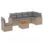 Preview: 7-tlg. Garten-Sofagarnitur mit Kissen Beige Poly Rattan