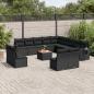 Preview: ARDEBO.de - 14-tlg. Garten-Sofagarnitur mit Kissen Schwarz Poly Rattan