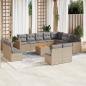 Preview: ARDEBO.de - 13-tlg. Garten-Sofagarnitur mit Kissen Beige Poly Rattan