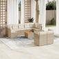 Preview: ARDEBO.de - 10-tlg. Garten-Sofagarnitur mit Kissen Beige Poly Rattan