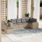 Preview: ARDEBO.de - 6-tlg. Garten-Sofagarnitur mit Kissen Beige Poly Rattan