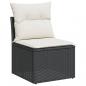 Preview: 14-tlg. Garten-Sofagarnitur mit Kissen Schwarz Poly Rattan