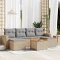 Preview: ARDEBO.de - 7-tlg. Garten-Sofagarnitur mit Kissen Beige Poly Rattan