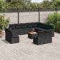 Preview: ARDEBO.de - 13-tlg. Garten-Sofagarnitur mit Kissen Schwarz Poly Rattan