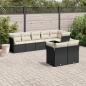 Preview: ARDEBO.de - 8-tlg. Garten-Sofagarnitur mit Kissen Schwarz Poly Rattan