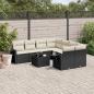 Preview: ARDEBO.de - 9-tlg. Garten-Sofagarnitur mit Kissen Schwarz Poly Rattan