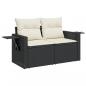 Preview: 9-tlg. Garten-Sofagarnitur mit Kissen Schwarz Poly Rattan