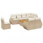 Preview: 9-tlg. Garten-Sofagarnitur mit Kissen Beige Poly Rattan