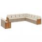 Preview: 11-tlg. Garten-Sofagarnitur mit Kissen Beige Poly Rattan