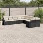 Preview: ARDEBO.de - 10-tlg. Garten-Sofagarnitur mit Kissen Schwarz Poly Rattan