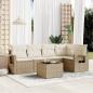 Preview: ARDEBO.de - 6-tlg. Garten-Sofagarnitur mit Kissen Beige Poly Rattan