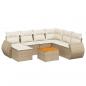 Preview: ARDEBO.de - 8-tlg. Garten-Sofagarnitur mit Kissen Beige Poly Rattan