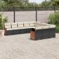 Preview: ARDEBO.de - 11-tlg. Garten-Sofagarnitur mit Kissen Schwarz Poly Rattan