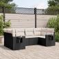 Preview: ARDEBO.de - 6-tlg. Garten-Sofagarnitur mit Kissen Schwarz Poly Rattan