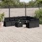 Preview: ARDEBO.de - 10-tlg. Garten-Sofagarnitur mit Kissen Schwarz Poly Rattan