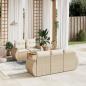 Preview: ARDEBO.de - 6-tlg. Garten-Sofagarnitur mit Kissen Beige Poly Rattan