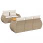 Preview: 6-tlg. Garten-Sofagarnitur mit Kissen Beige Poly Rattan