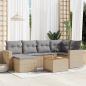 Preview: ARDEBO.de - 7-tlg. Garten-Sofagarnitur mit Kissen Beige Poly Rattan