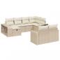 Preview: 10-tlg. Garten-Sofagarnitur mit Kissen Beige Poly Rattan