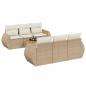 Preview: 7-tlg. Garten-Sofagarnitur mit Kissen Beige Poly Rattan