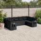 Preview: ARDEBO.de - 9-tlg. Garten-Sofagarnitur mit Kissen Schwarz Poly Rattan