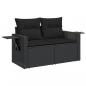 Preview: 9-tlg. Garten-Sofagarnitur mit Kissen Schwarz Poly Rattan