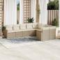 Preview: ARDEBO.de - 9-tlg. Garten-Sofagarnitur mit Kissen Beige Poly Rattan