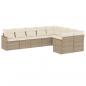 Preview: 9-tlg. Garten-Sofagarnitur mit Kissen Beige Poly Rattan